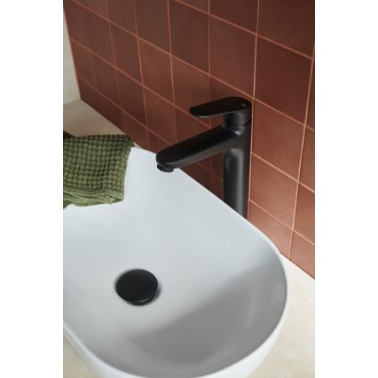 KFA Armatura 5552-712-81 - Hane + afløb m. overløb OTAVA 30,2 cm mat sort