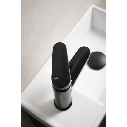 KFA Armatura 5552-815-81 - Hane + afløb m. overløb OTAVA 15 cm mat sort