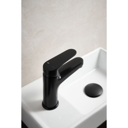 KFA Armatura 5552-815-81 - Hane + afløb m. overløb OTAVA 15 cm mat sort