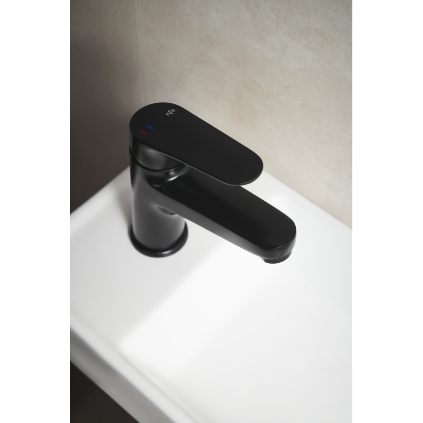 KFA Armatura 5552-815-81 - Hane + afløb m. overløb OTAVA 15 cm mat sort