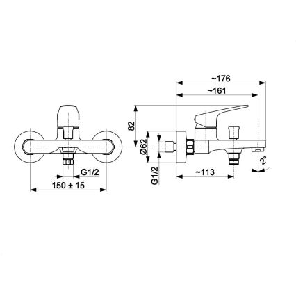 KFA Armatura 5554-010-81 - Badekarbatteri OTAVA mat sort