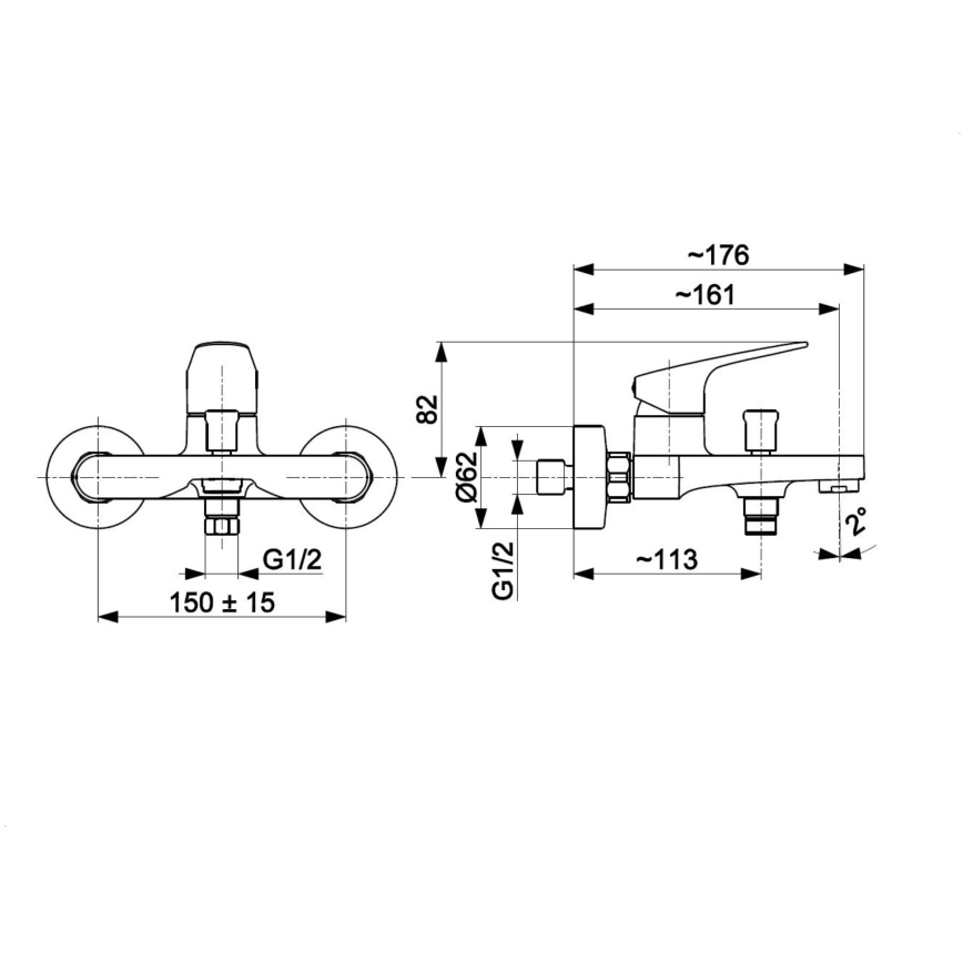 KFA Armatura 5554-010-81 - Badekarbatteri OTAVA mat sort