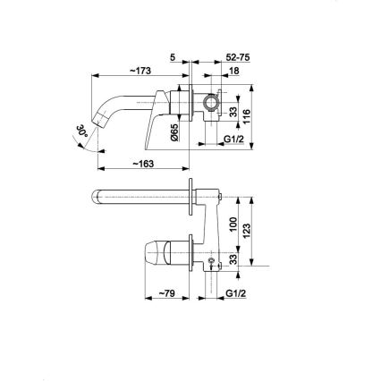KFA Armatura 5559-810-81 - Håndvaskarmatur til skjult installation OTAVA mat sort