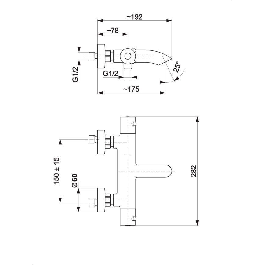 KFA Armatura 5734-010-81 - Termostatisk hane til badekar MOZA mat sort