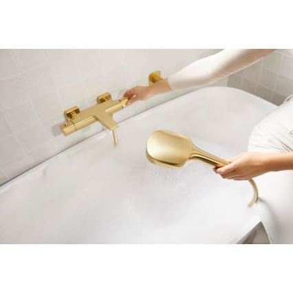 KFA Armatura 5756-910-31 - MALAGA brusesæt med termostatisk blandingsbatteri, børstet guld