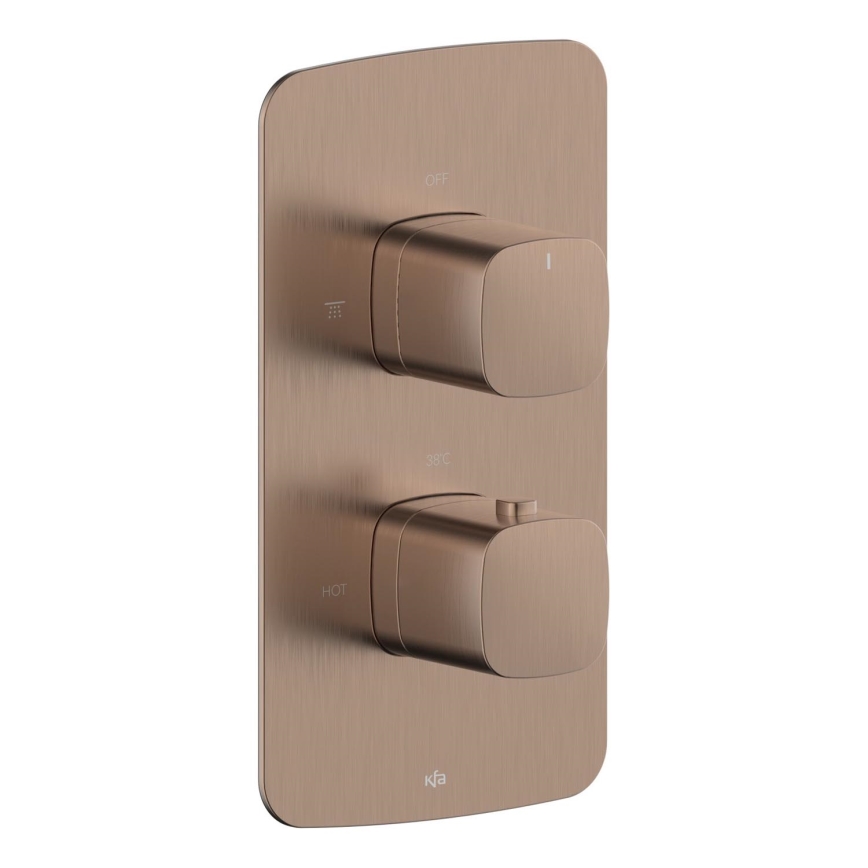 KFA Armatura 5759-001-34 - Termostatisk brusebatteri til indbygget installation MALAGA rosaguld