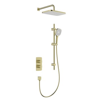 KFA Armatura 5759-301-31 - Brusesæt med termostatisk indbygningsbatteri MALAGA, børstet guld