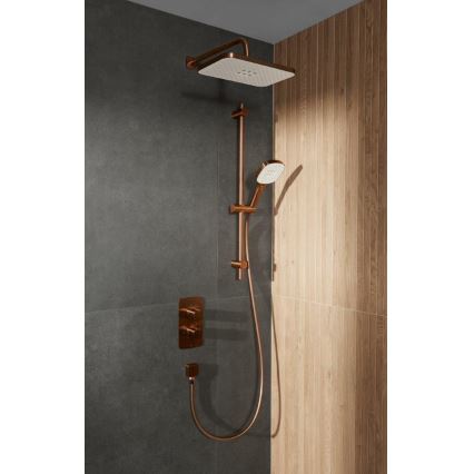 KFA Armatura 5759-301-34 - Brusesæt med termostatisk indbygningsarmatur MALAGA i rosaguldfinish