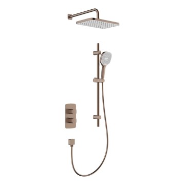 KFA Armatura 5759-301-34 - Brusesæt med termostatisk indbygningsarmatur MALAGA i rosaguldfinish