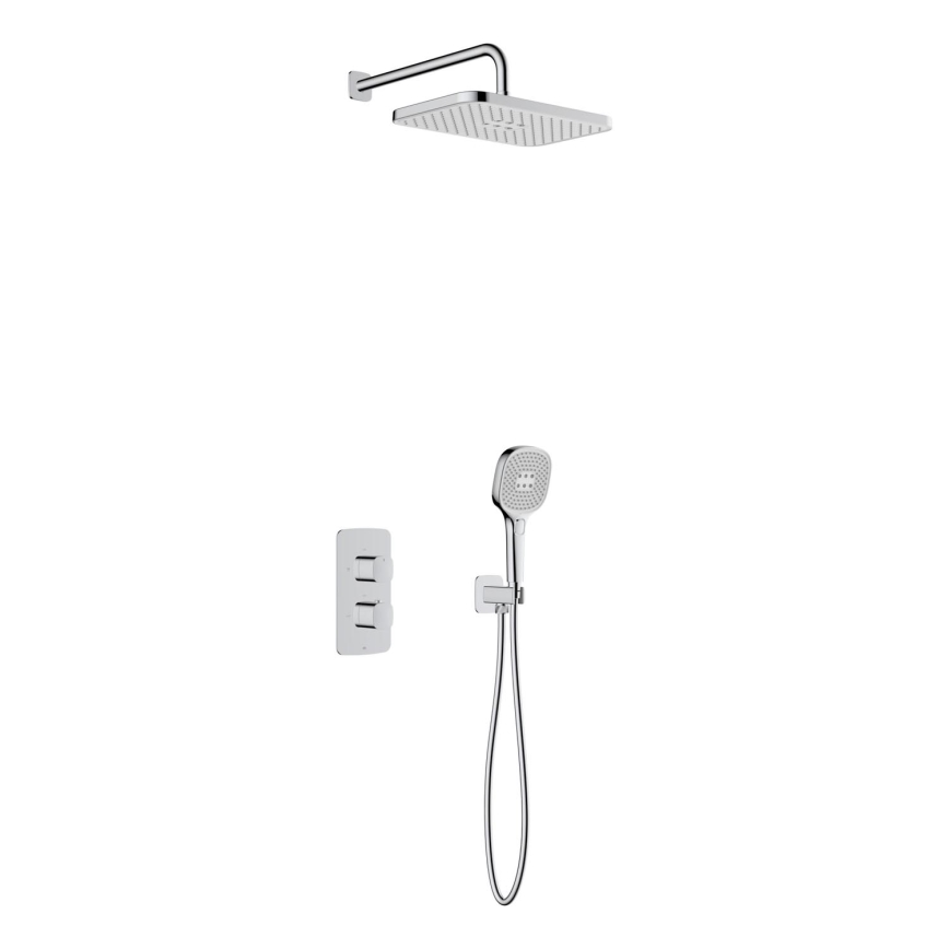 KFA Armatura 5759-501-00 - Brusesæt med termostatisk indbygningsbatteri MALAGA, blank krom