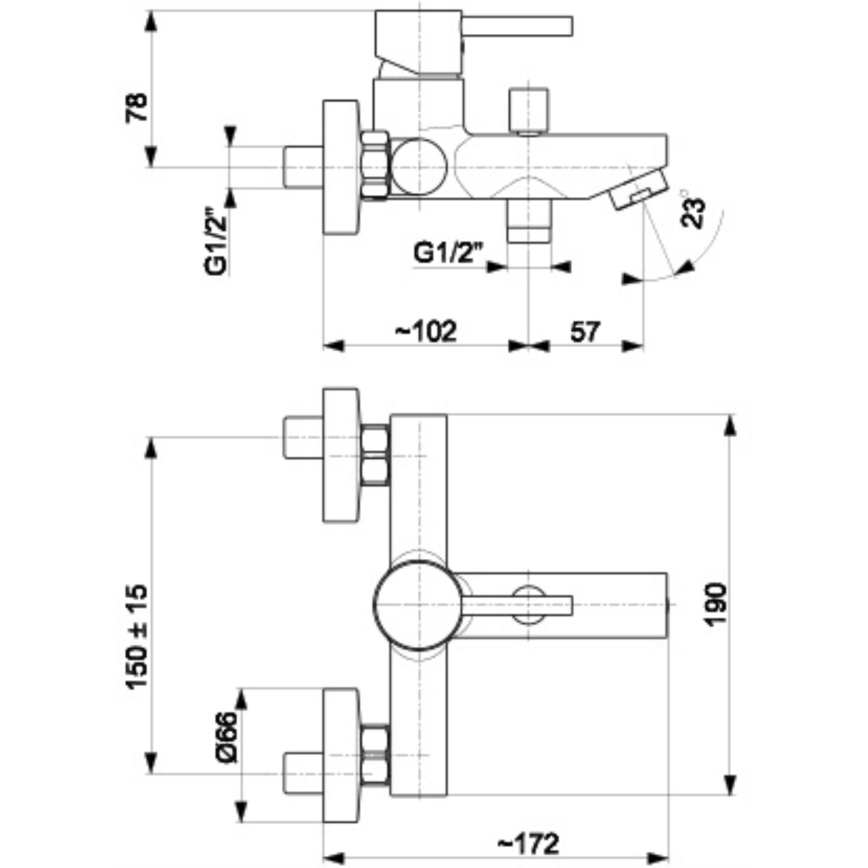 KFA Armatura 5824-010-00 - Hane til badekar NEDA skinnende krom