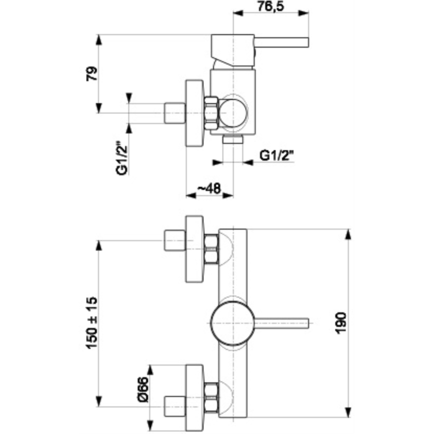 KFA Armatura 5826-010-00 - Brusehane NEDA skinnende krom