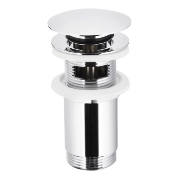 KFA Armatura 660-254-00 - Håndvask afløb m. overløb CLICK-CLACK diameter 6,6 cm skinnende krom