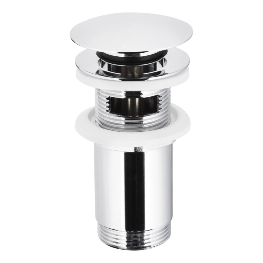 KFA Armatura 660-254-00 - Håndvask afløb m. overløb CLICK-CLACK diameter 6,6 cm skinnende krom