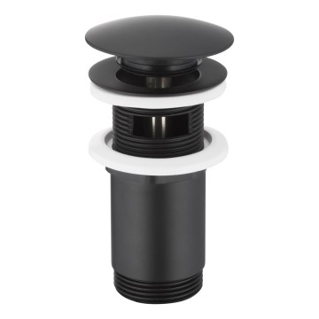 KFA Armatura 660-254-81 - Håndvask afløb m. overløb CLICK-CLACK diameter 6,6 cm messing/mat sort