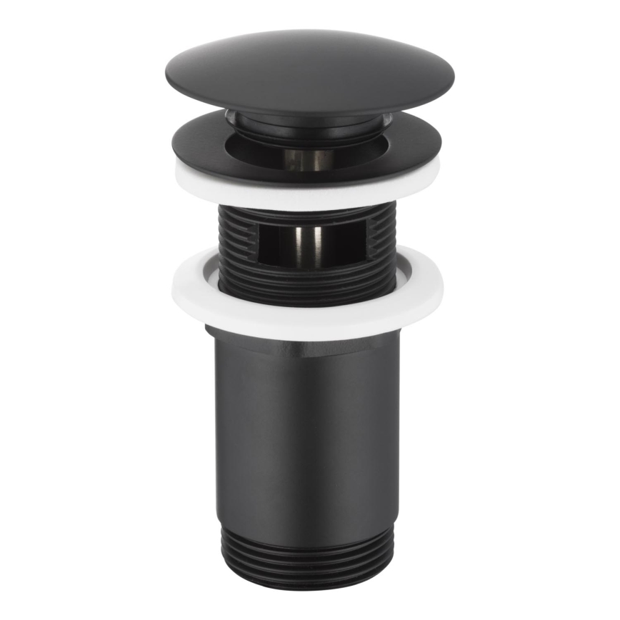 KFA Armatura 660-254-81 - Håndvask afløb m. overløb CLICK-CLACK diameter 6,6 cm messing/mat sort