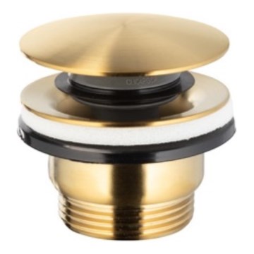 KFA Armatura 660-320-31 - Afløb til håndvask CLICK-CLACK diameter 6,6 cm rustfri/jord guldfarvet