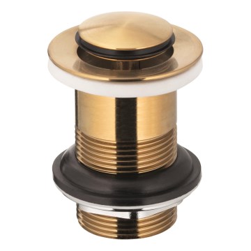 KFA Armatura 660-353-31 - Vaskafløb uden overløb CLICK-CLACK diameter 6,2 cm messing/jord guldfarvet