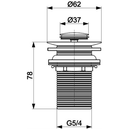 KFA Armatura 660-353-81 - Vaskafløb uden overløb CLICK-CLACK diameter 6,2 cm messing/mat sort
