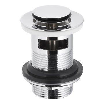 KFA Armatura 660-354-00 - Håndvask afløb m. overløb CLICK-CLACK diameter 6,2 cm skinnende krom