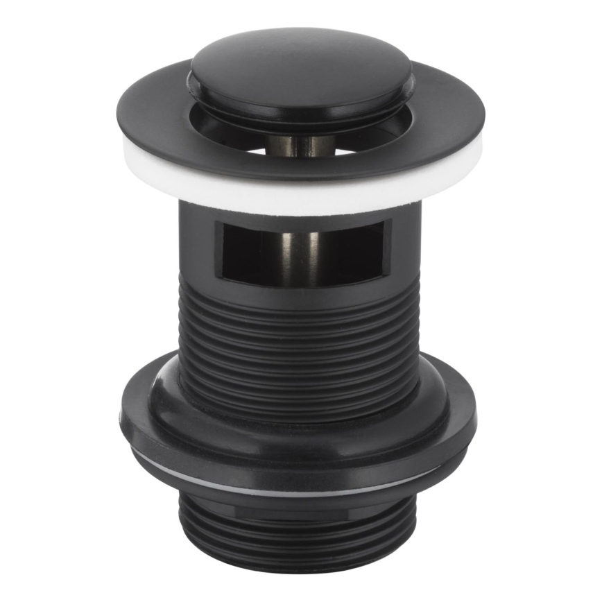 KFA Armatura 660-354-81 - Håndvask afløb m. overløb CLICK-CLACK diameter 6,2 cm messing/mat sort