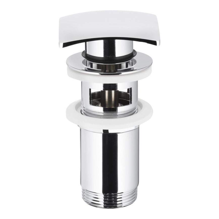 KFA Armatura 660-454-00 - Håndvask afløb m. overløb CLICK-CLACK 7x7 cm skinnende krom
