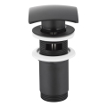 KFA Armatura 660-454-81 - Håndvask afløb m. overløb CLICK-CLACK 7x7 cm messing/mat sort