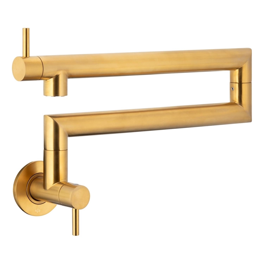 KFA Armatura 6623-030-31 - Køkkenarmatur med leddelt arm DUERO POT FILLER rustfrit stål/børstet guld
