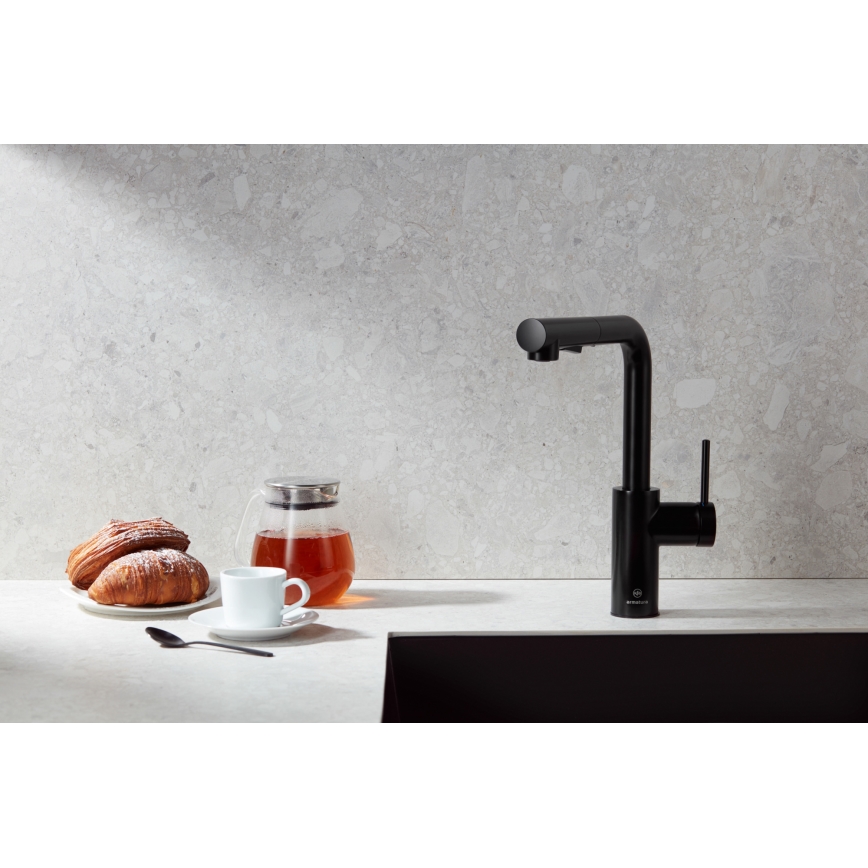 KFA Armatura 6623-110-81 - Hane m. udtrækkelig sprayer DUERO BASIC rustfri/mat sort