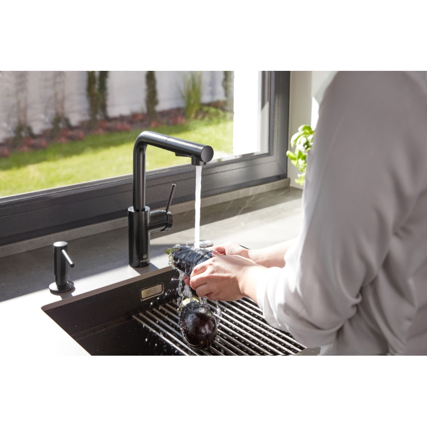 KFA Armatura 6623-110-81 - Hane m. udtrækkelig sprayer DUERO BASIC rustfri/mat sort