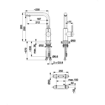 KFA Armatura 6623-912-81 - Vandhane med filter DUERO PURE rustfri/mat sort + filter