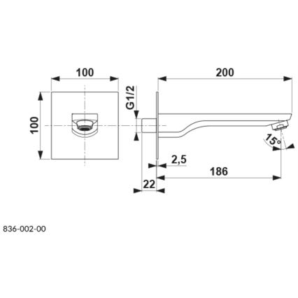 KFA Armatura 836-002-00 - Hane til skjult installation MOKAIT skinnende krom