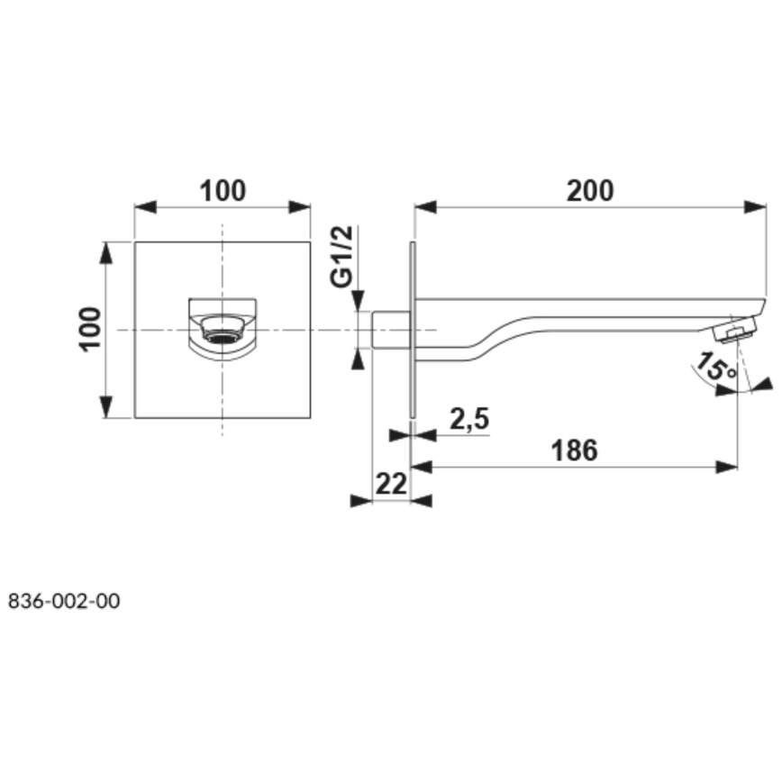 KFA Armatura 836-002-00 - Hane til skjult installation MOKAIT skinnende krom