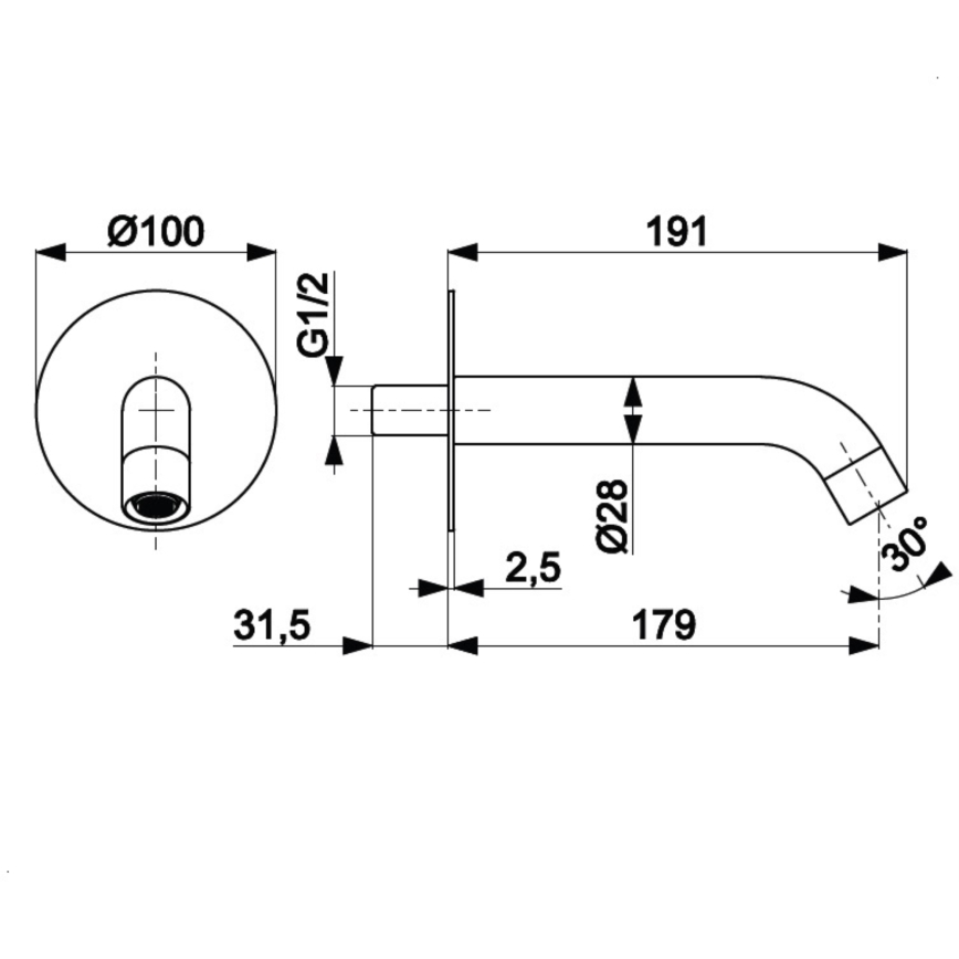 KFA Armatura 836-004-00 - Hane til skjult installation MOZA skinnende krom