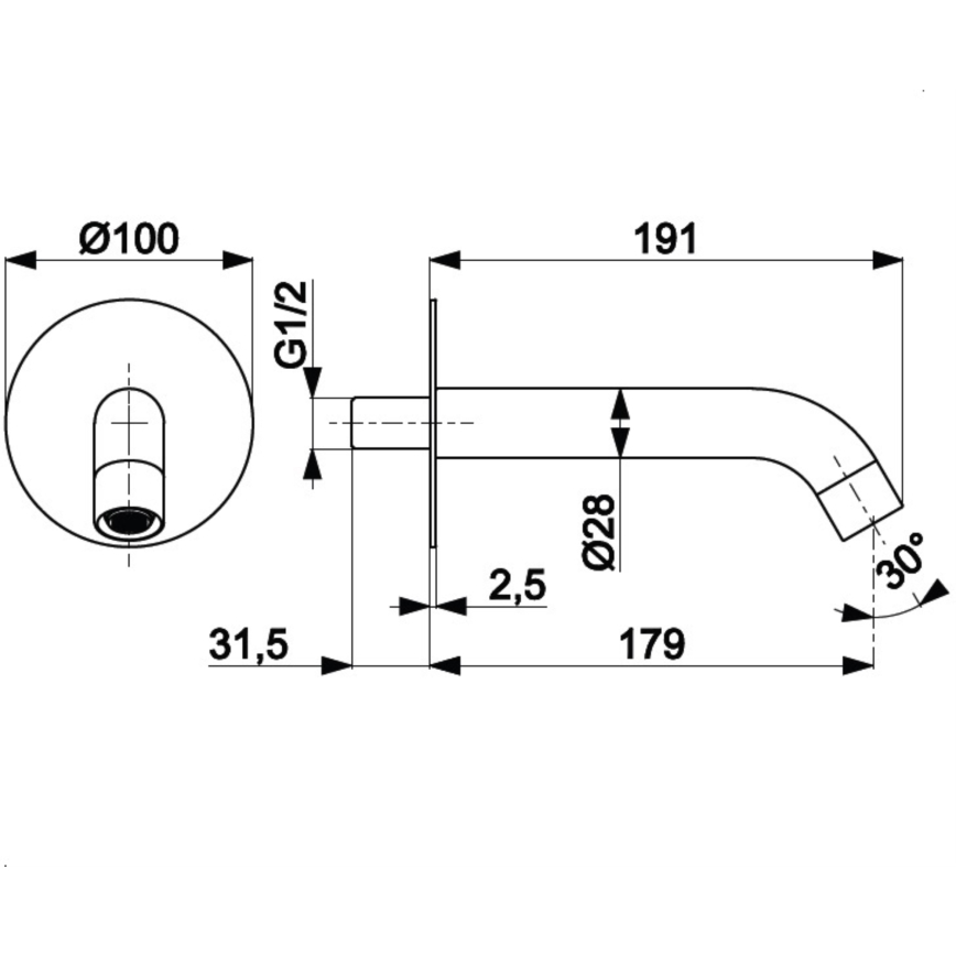 KFA Armatura 836-004-31 - Hane til skjult installation MOZA messing/jord guldfarvet