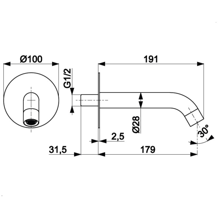 KFA Armatura 836-004-81 - Hane til skjult installation MOZA messing/mat sort