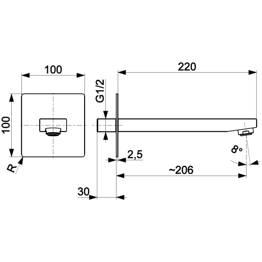 KFA Armatura 836-005-81 - Hane til skjult installation LOGON messing/mat sort