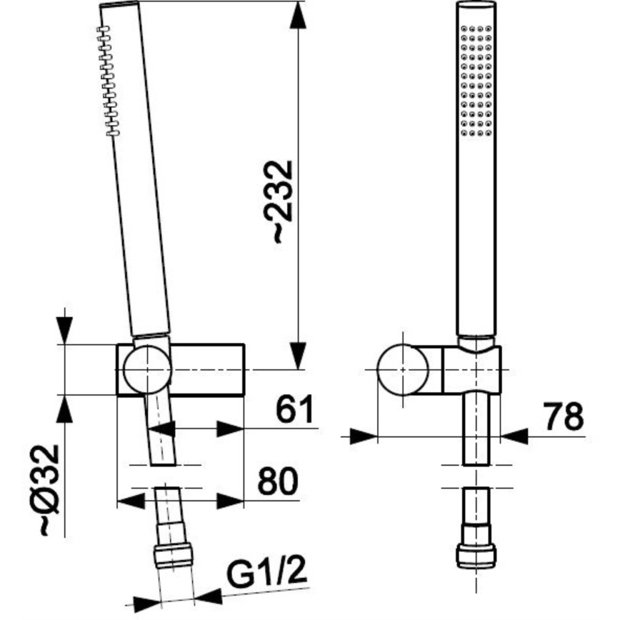 KFA Armatura 841-225-00 - Brusesæt MOZA rustfri