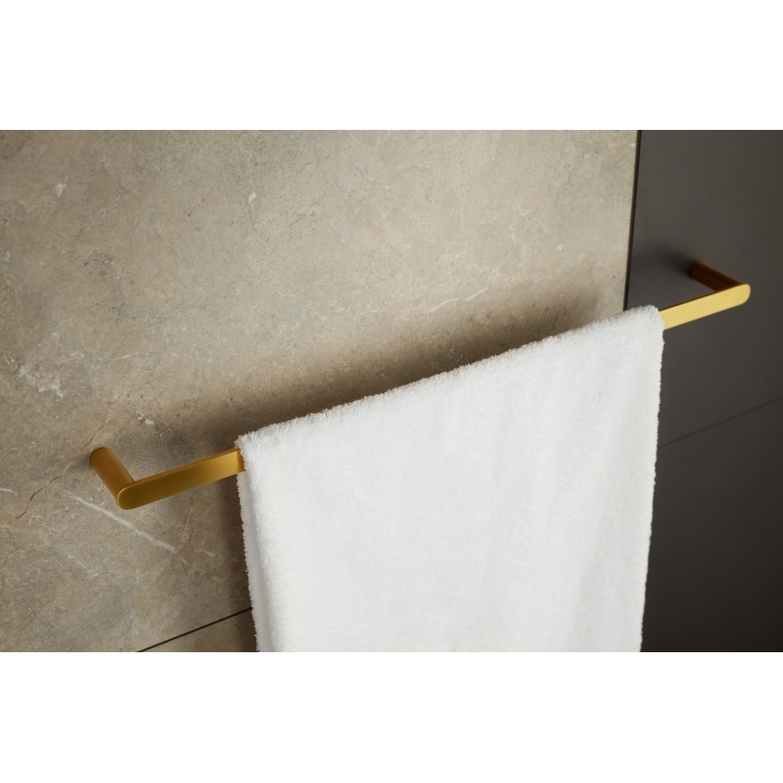 KFA Armatura 864-026-31 - Væghængt håndklædestang 47 cm rustfri/jord guldfarvet