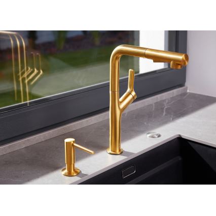 KFA Armatura 990-100-31 - Indbygget sæbedispenser DUERO rustfri/jord guldfarvet