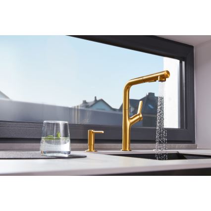KFA Armatura 990-100-31 - Indbygget sæbedispenser DUERO rustfri/jord guldfarvet