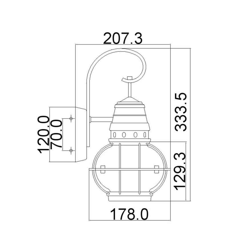 Kichler - Udendørs væglampe BRIDGE POINT 1xE27/60W/230V IP44 bronze