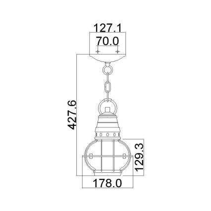 Kichler - Udendørspendel med kædeophæng BRIDGE POINT 1xE27/60W/230V IP44