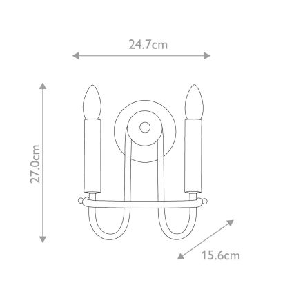 Kichler - Væglampe CAPITOL HILL 2xE14/40W/230V guld