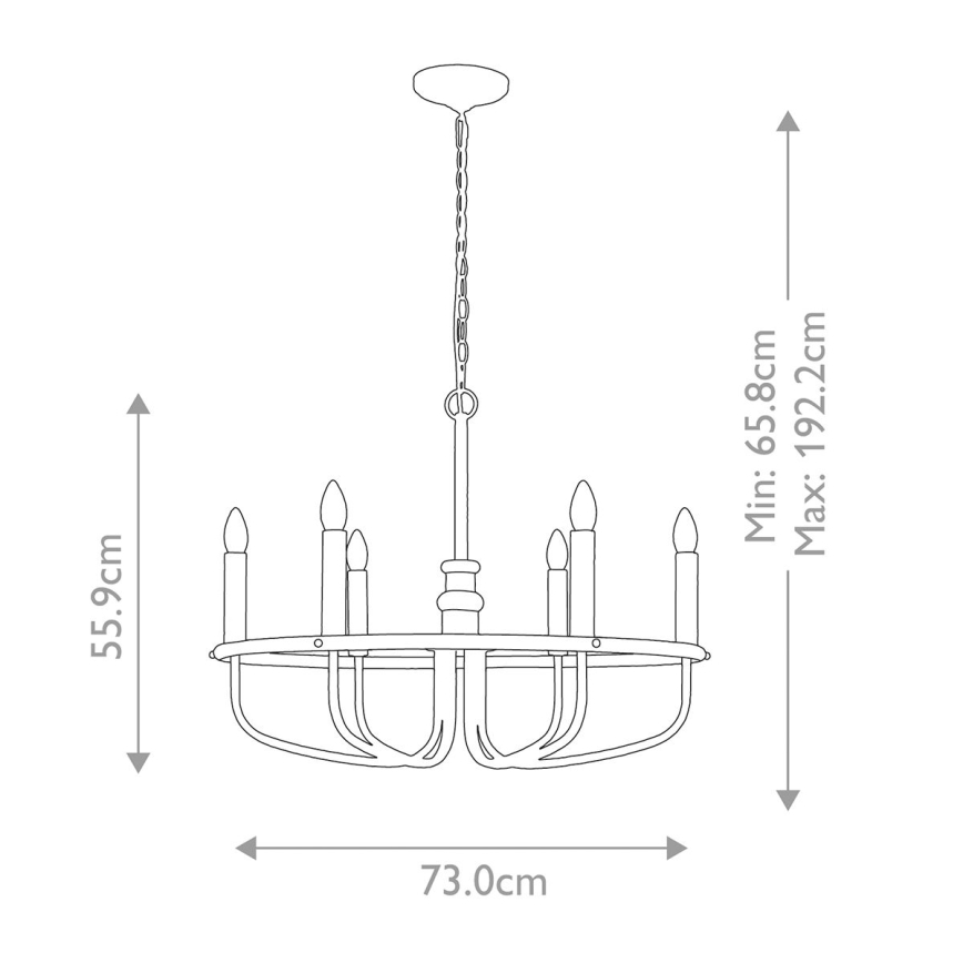 Kichler - Pendel med kædeophæng CAPITOL HILL 6xE14/40W/230V