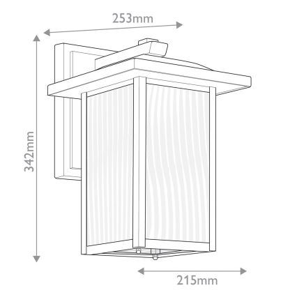 Kichler - Udendørs væglampe CAPPANNA M 1xE27/60W/230V IP44 sort