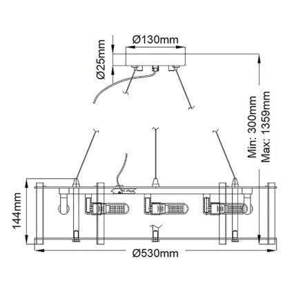 Kichler - LED pendel til badeværelse CRYSTAL SKYE 8xG9/3W/230V IP44
