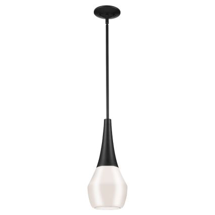 Kichler - Lysekrone på stang DEELA 1xE27/60W/230V Ø 17,8 cm sort