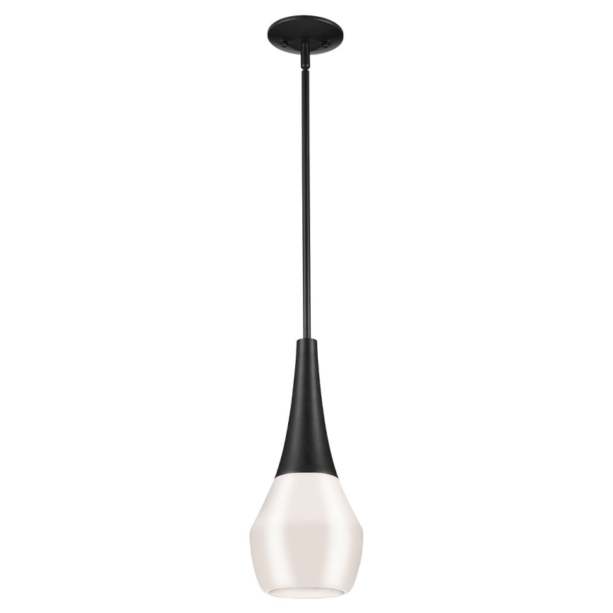 Kichler - Lysekrone på stang DEELA 1xE27/60W/230V Ø 17,8 cm sort