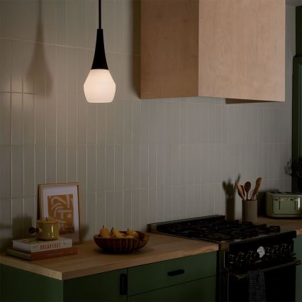 Kichler - Lysekrone på stang DEELA 1xE27/60W/230V Ø 17,8 cm sort